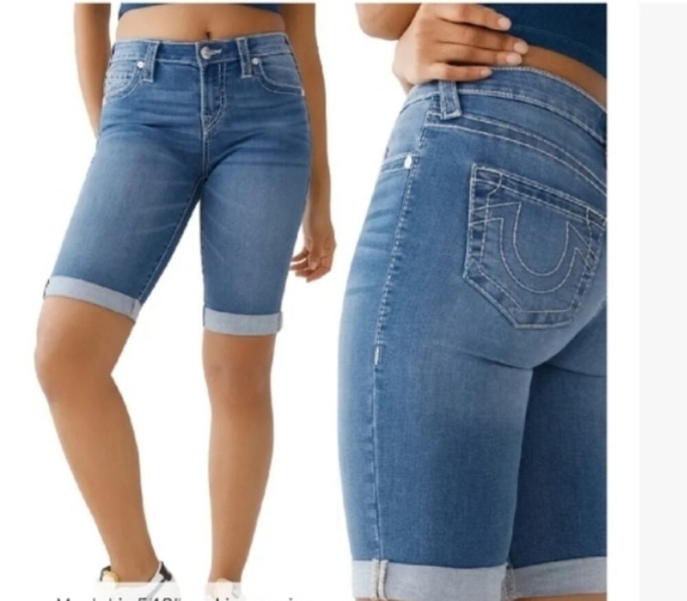 True Religion Riley Bermuda Denim Shorts 27